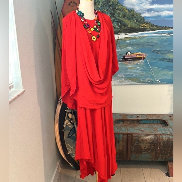 Afghan Blue Sky,Stunning Red,Convertible EUC,Heavier(No Bundles)POCKETS, Size M - Picture 16 of 16